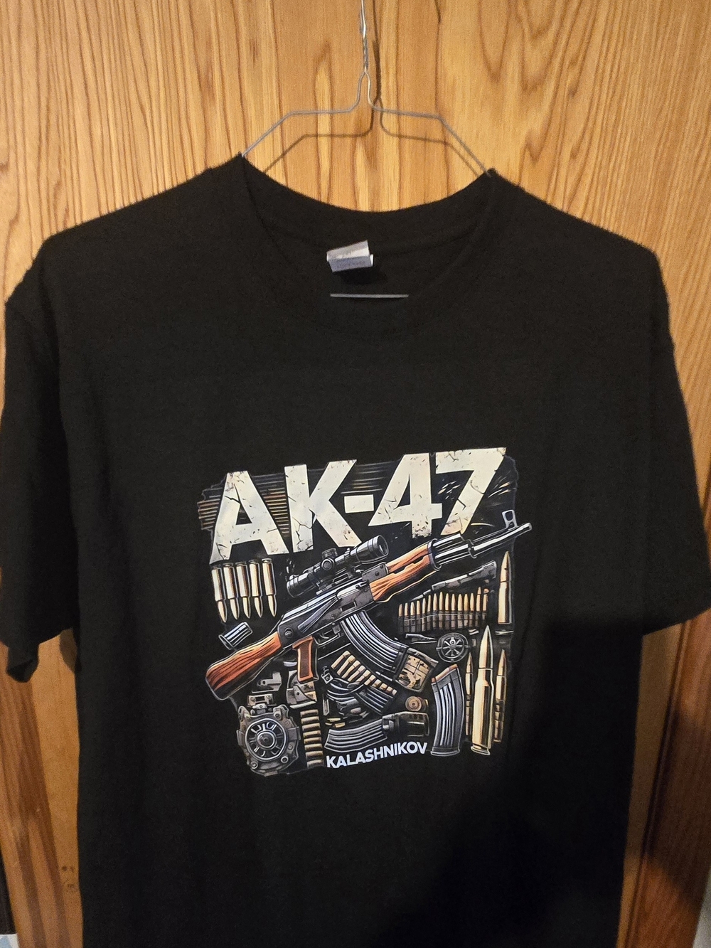 Halo Black Tee with AK-47 Graphic Print Mens